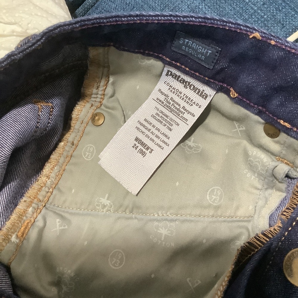 Patagonia Jeans Womens 24 Blue Straight Slim Regular Rise Organic Cotton Denim - Picture 9 of 10